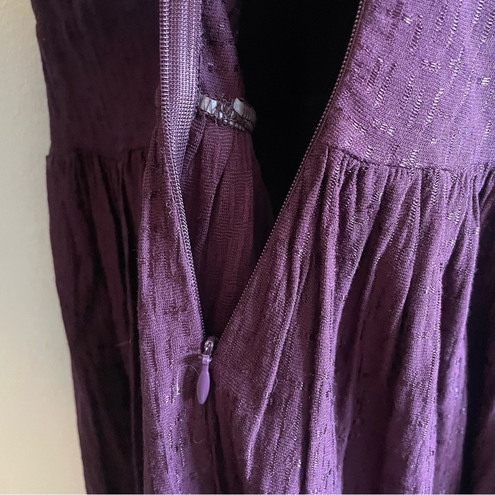 French Connection Plum Textured Drop Waist Sleeveless Dress - Size 6 Like New - Picture 12 of 16